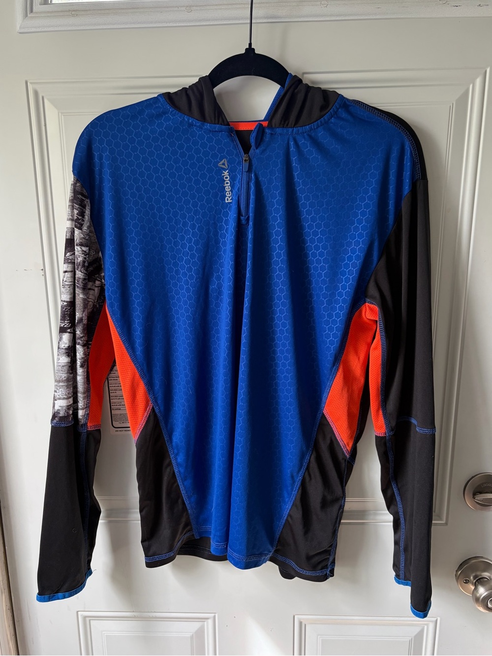 Reebok PlayDry Spartan Race 1/4 Zip Pullover Hoodie Blue/Black 🏁